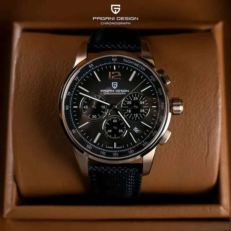 KIMLUD, 2024 New PAGANI DESIGN 41MM Multifunctional  Men's Quartz Watch VK63 Sapphire Glass Chronograph 10Bar Waterproof Luminous Watch, KIMLUD Womens Clothes