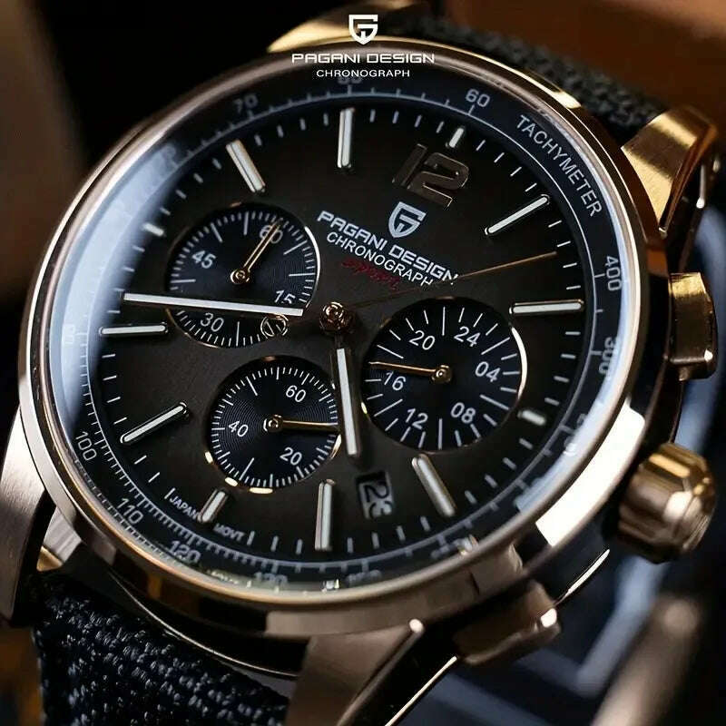 KIMLUD, 2024 New PAGANI DESIGN 41MM Multifunctional  Men's Quartz Watch VK63 Sapphire Glass Chronograph 10Bar Waterproof Luminous Watch, KIMLUD Womens Clothes