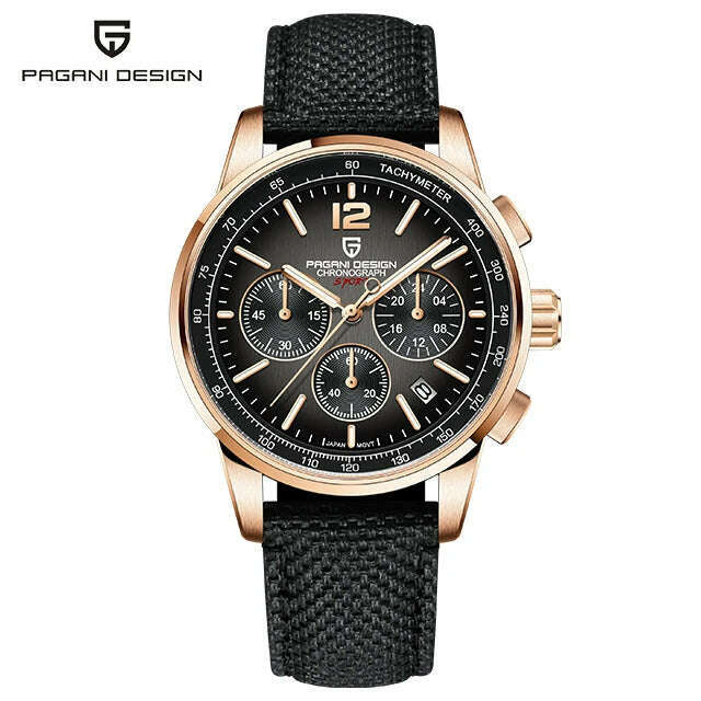 KIMLUD, 2024 New PAGANI DESIGN 41MM Multifunctional  Men's Quartz Watch VK63 Sapphire Glass Chronograph 10Bar Waterproof Luminous Watch, Gold, KIMLUD APPAREL - Womens Clothes