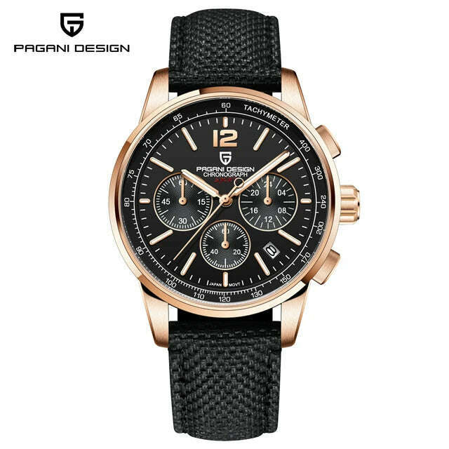 KIMLUD, 2024 New PAGANI DESIGN 41MM Multifunctional  Men's Quartz Watch VK63 Sapphire Glass Chronograph 10Bar Waterproof Luminous Watch, Gold black, KIMLUD APPAREL - Womens Clothes