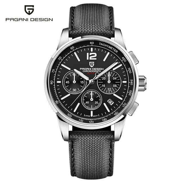 KIMLUD, 2024 New PAGANI DESIGN 41MM Multifunctional  Men's Quartz Watch VK63 Sapphire Glass Chronograph 10Bar Waterproof Luminous Watch, black, KIMLUD APPAREL - Womens Clothes
