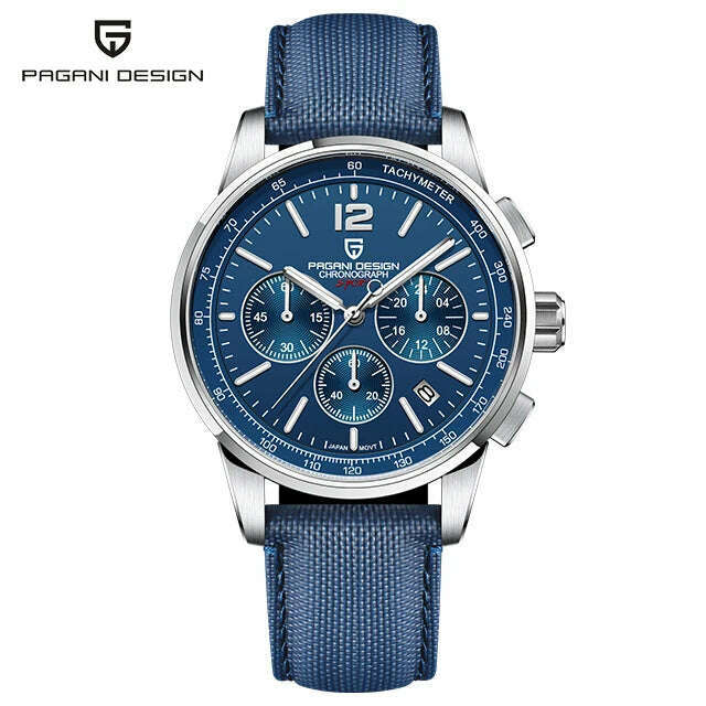 KIMLUD, 2024 New PAGANI DESIGN 41MM Multifunctional  Men's Quartz Watch VK63 Sapphire Glass Chronograph 10Bar Waterproof Luminous Watch, blue, KIMLUD APPAREL - Womens Clothes