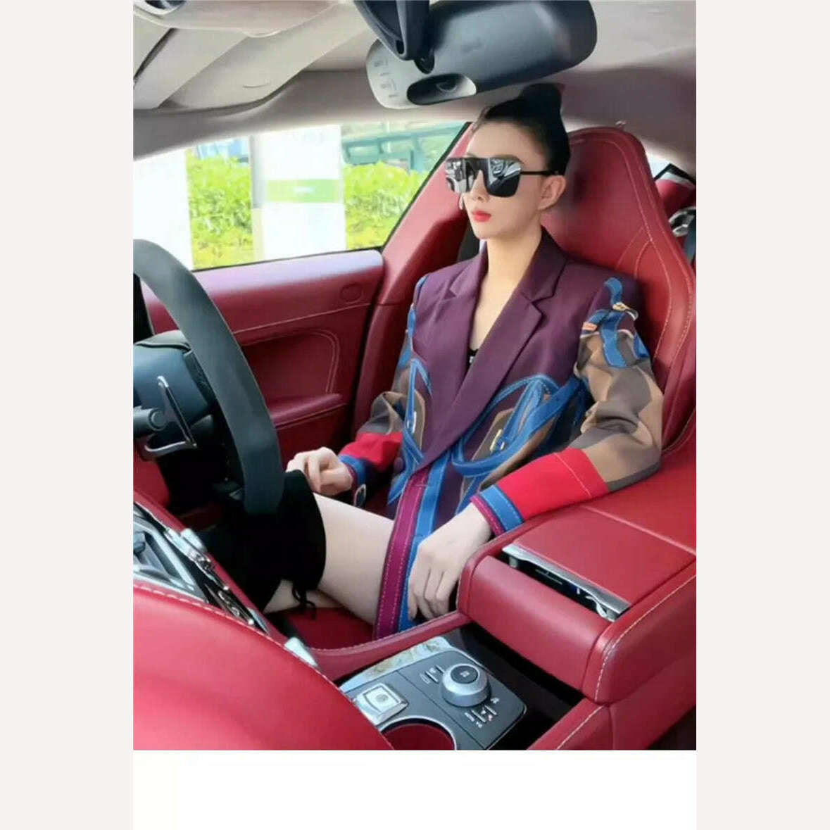 2024 New Women Fashion contrast color Print Blazer ladies casual loose suit Jacket notched collar Long Sleeve Suit Coat Y4830 - KIMLUD