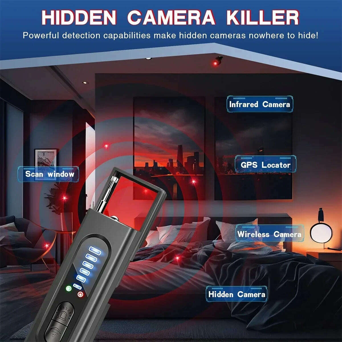 KIMLUD, 2025 New Camera Detector,Rf Wireless Signal Scanner, Camera Detector For Security Protection, GPS Tracking Detector & Siren, KIMLUD Womens Clothes