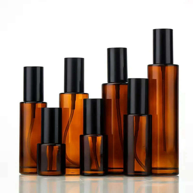 20/30/40/50/60ML Spray Bottle Beauty Empty Amber Glass Bottles Mist Spray Container Lotion Refillable Travel Bottle - KIMLUD