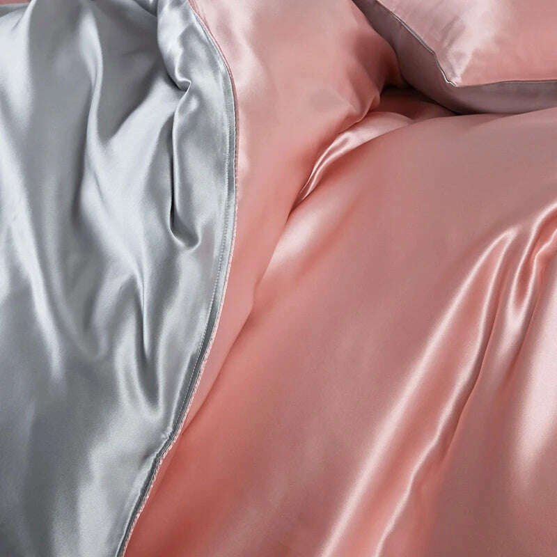 22MM Silk Duvet Cover 1pc 100% Mulberry Silk Seamless Solid Dyed Color Silk Cover Bedding Many Size Customize Size - KIMLUD