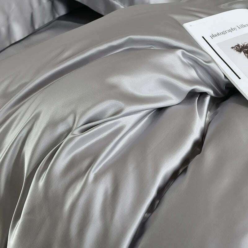 22MM Silk Duvet Cover 1pc 100% Mulberry Silk Seamless Solid Dyed Color Silk Cover Bedding Many Size Customize Size - KIMLUD