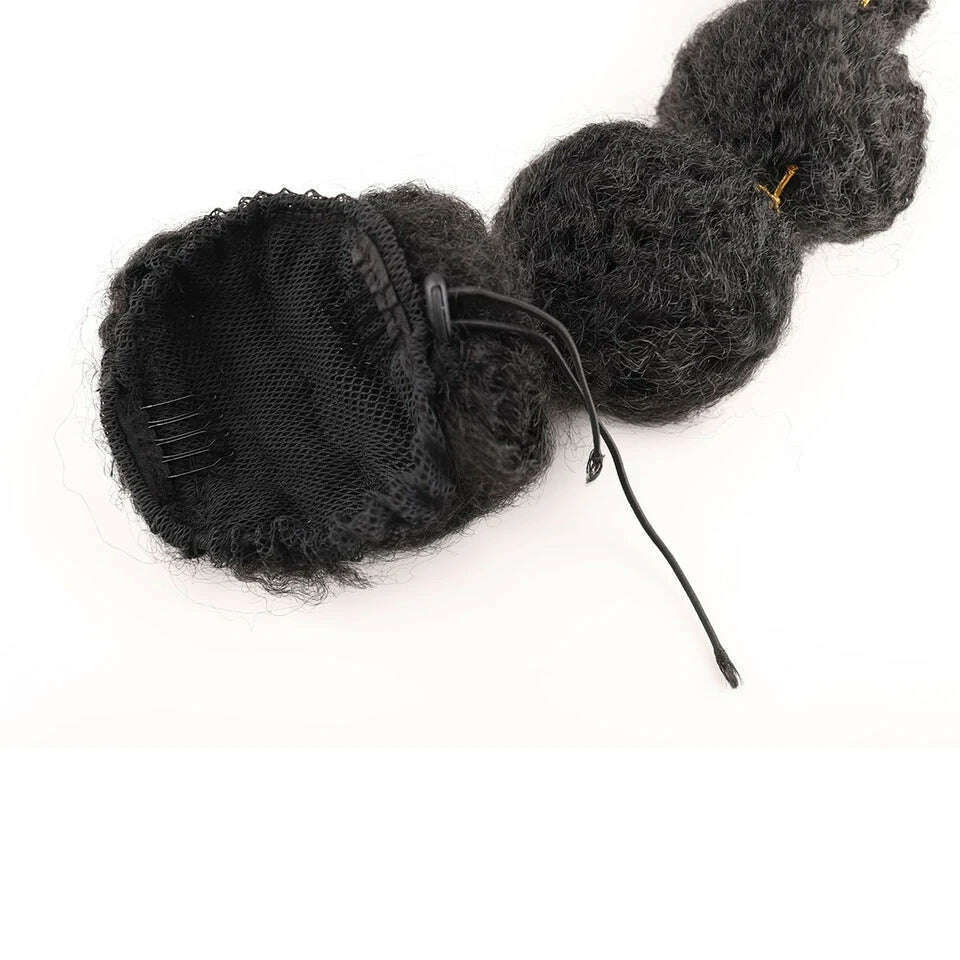 KIMLUD, 24inch Afro Puff Long Straight Drawstring Lantern Bubble Braided Ponytail For Kids Black Women Girl False Clip on Extension, KIMLUD Womens Clothes