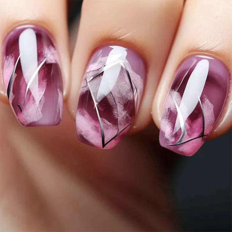 24Pcs Fashion Fake Nails Press on Short Square Head False Nail Art Green Leopard Print Design Artifical Full Cover Nail Tips - KIMLUD