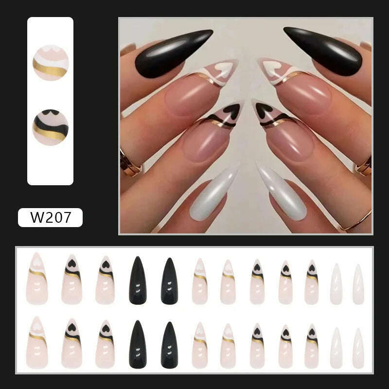 24pcs/Box Ballerina Nail Tip Purple with Design Manicure Patches Fresh Floral Almond False Nails Press on Med Nails Detachable - KIMLUD