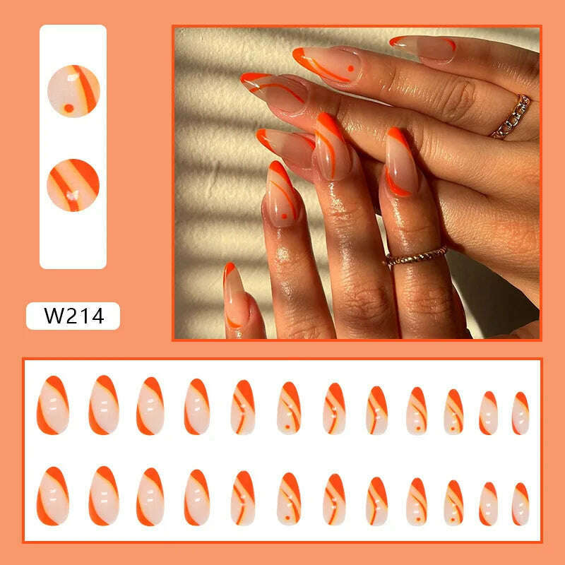 24pcs/Box Ballerina Nail Tip Purple with Design Manicure Patches Fresh Floral Almond False Nails Press on Med Nails Detachable - KIMLUD