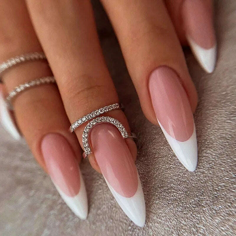 24Pcs/Set Acrylic Long Ballet Press on Nail Tips Coffin Wearing Reusable False Nails Art Colorful Glossy Fake Nails Artificial - KIMLUD