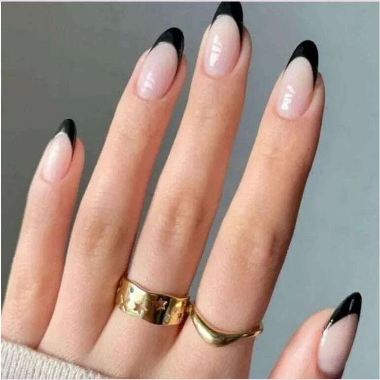 24Pcs/Set Acrylic Long Ballet Press on Nail Tips Coffin Wearing Reusable False Nails Art Colorful Glossy Fake Nails Artificial - KIMLUD