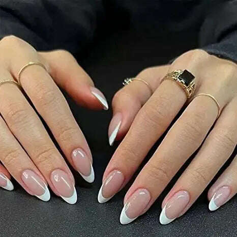 24Pcs/Set Acrylic Long Ballet Press on Nail Tips Coffin Wearing Reusable False Nails Art Colorful Glossy Fake Nails Artificial - KIMLUD