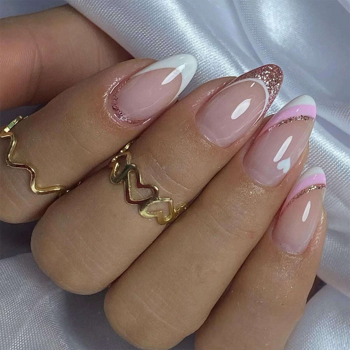 24Pcs/Set Acrylic Long Ballet Press on Nail Tips Coffin Wearing Reusable False Nails Art Colorful Glossy Fake Nails Artificial - KIMLUD