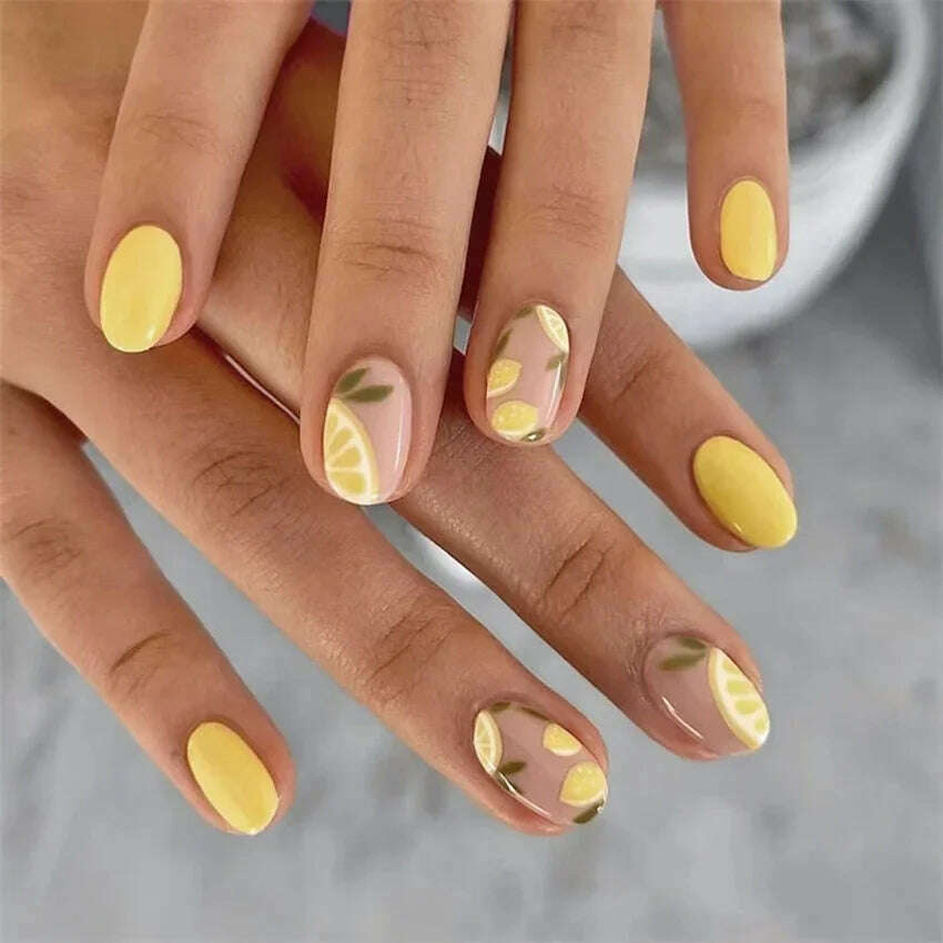 24Pcs/Set Acrylic Long Ballet Press on Nail Tips Coffin Wearing Reusable False Nails Art Colorful Glossy Fake Nails Artificial - KIMLUD