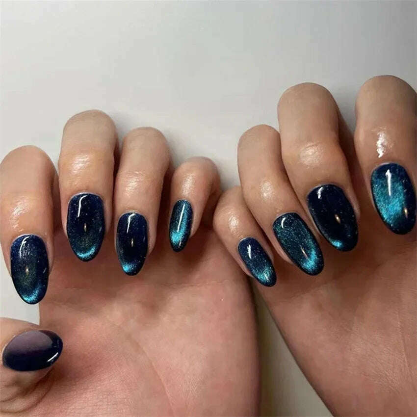24Pcs/Set Acrylic Long Ballet Press on Nail Tips Coffin Wearing Reusable False Nails Art Colorful Glossy Fake Nails Artificial - KIMLUD