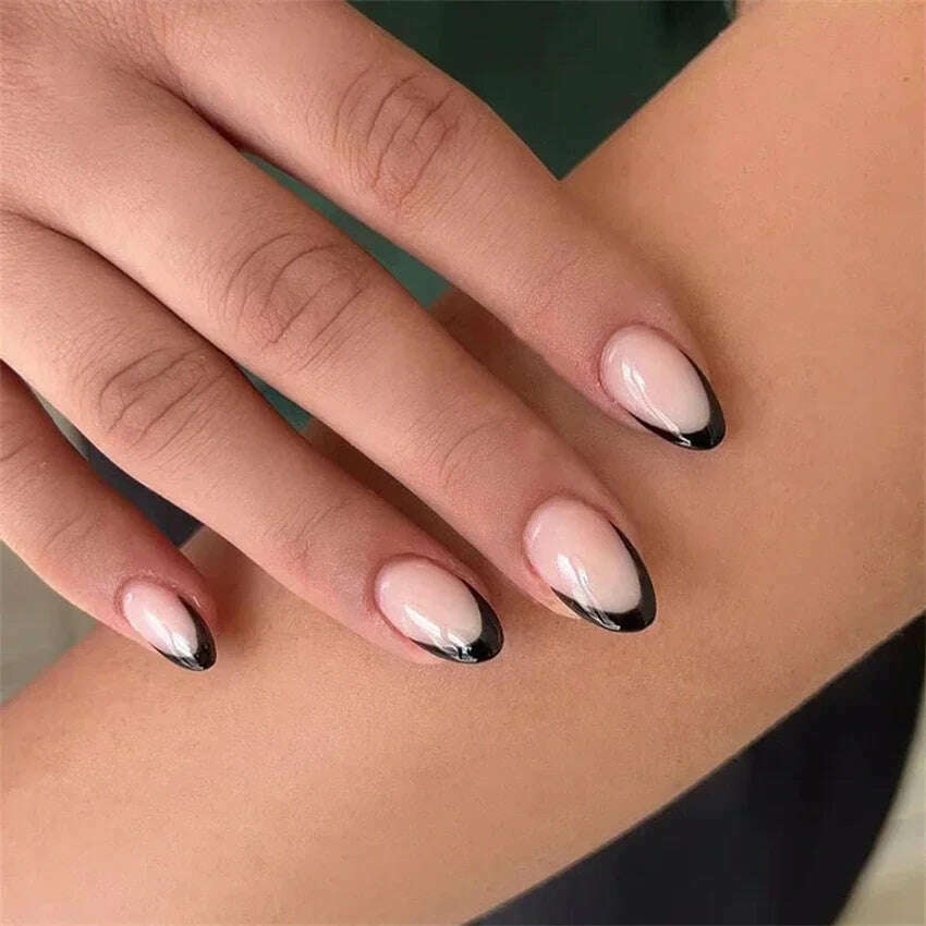 24Pcs/Set Acrylic Long Ballet Press on Nail Tips Coffin Wearing Reusable False Nails Art Colorful Glossy Fake Nails Artificial - KIMLUD