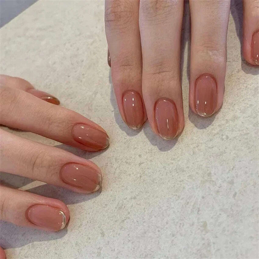 24Pcs/Set Acrylic Long Ballet Press on Nail Tips Coffin Wearing Reusable False Nails Art Colorful Glossy Fake Nails Artificial - KIMLUD