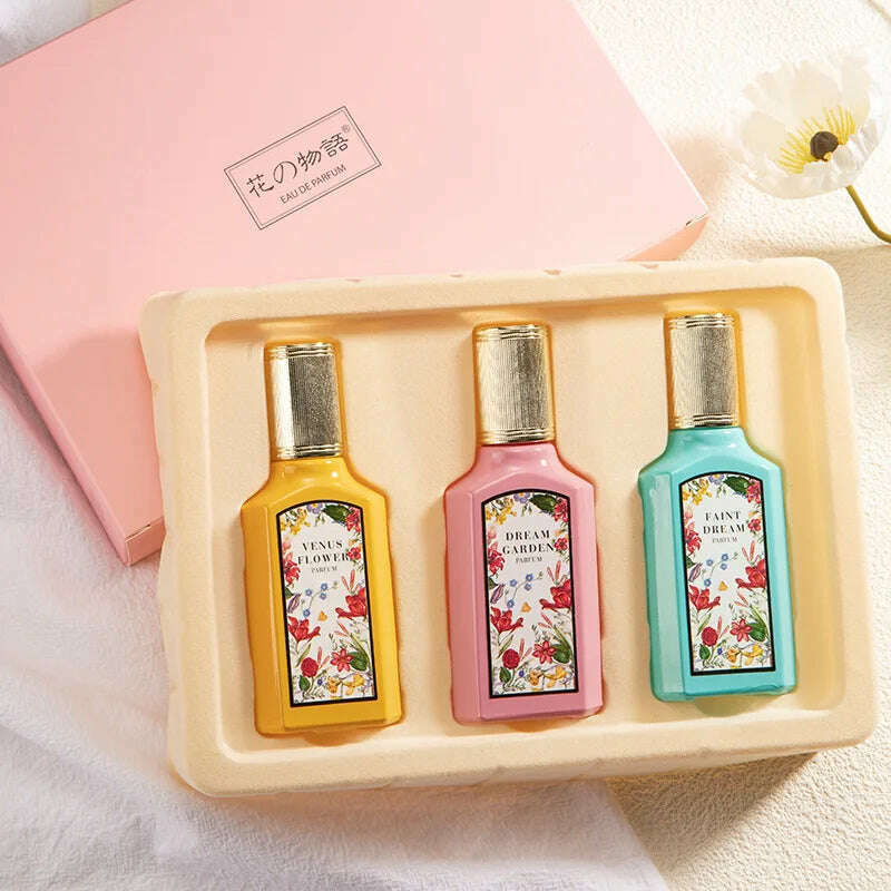 KIMLUD, 25ml*3pcs Gift Box Set Floral Scent Perfume Women Lasting Fragrance Body Spray Floral Scent Pheromone Eau De Parfum Cologne, KIMLUD Womens Clothes