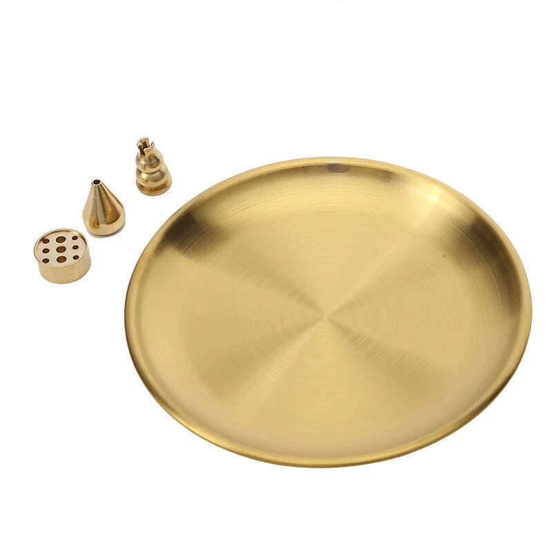 3/4/5Pcs/Set Metal Incense Burner Brass Incense Holder Palo Santo Holder Sage Holder Incense Tray Ash Catcher Home Decor Crafts - KIMLUD