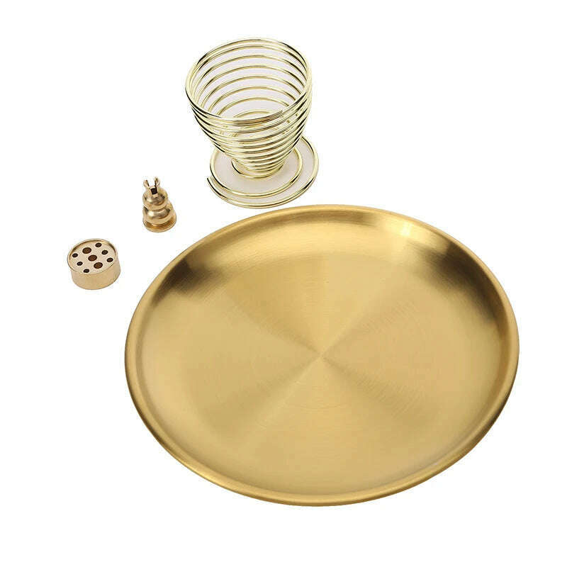 3/4/5Pcs/Set Metal Incense Burner Brass Incense Holder Palo Santo Holder Sage Holder Incense Tray Ash Catcher Home Decor Crafts - KIMLUD