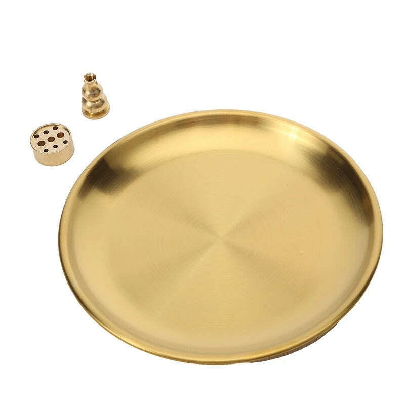 3/4/5Pcs/Set Metal Incense Burner Brass Incense Holder Palo Santo Holder Sage Holder Incense Tray Ash Catcher Home Decor Crafts - KIMLUD