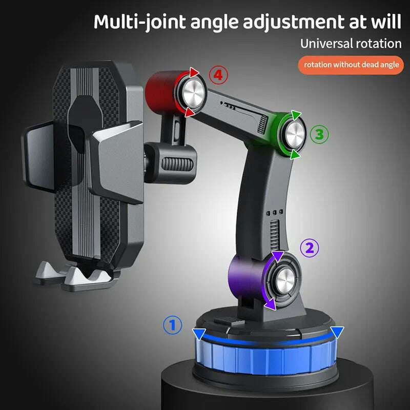 360 Rotatable Cellphone Car Phone Holder Fixed Shockproof Mobile Stand Big In GPS Support For iPhone Xiaomi Samsung Accesorries - KIMLUD
