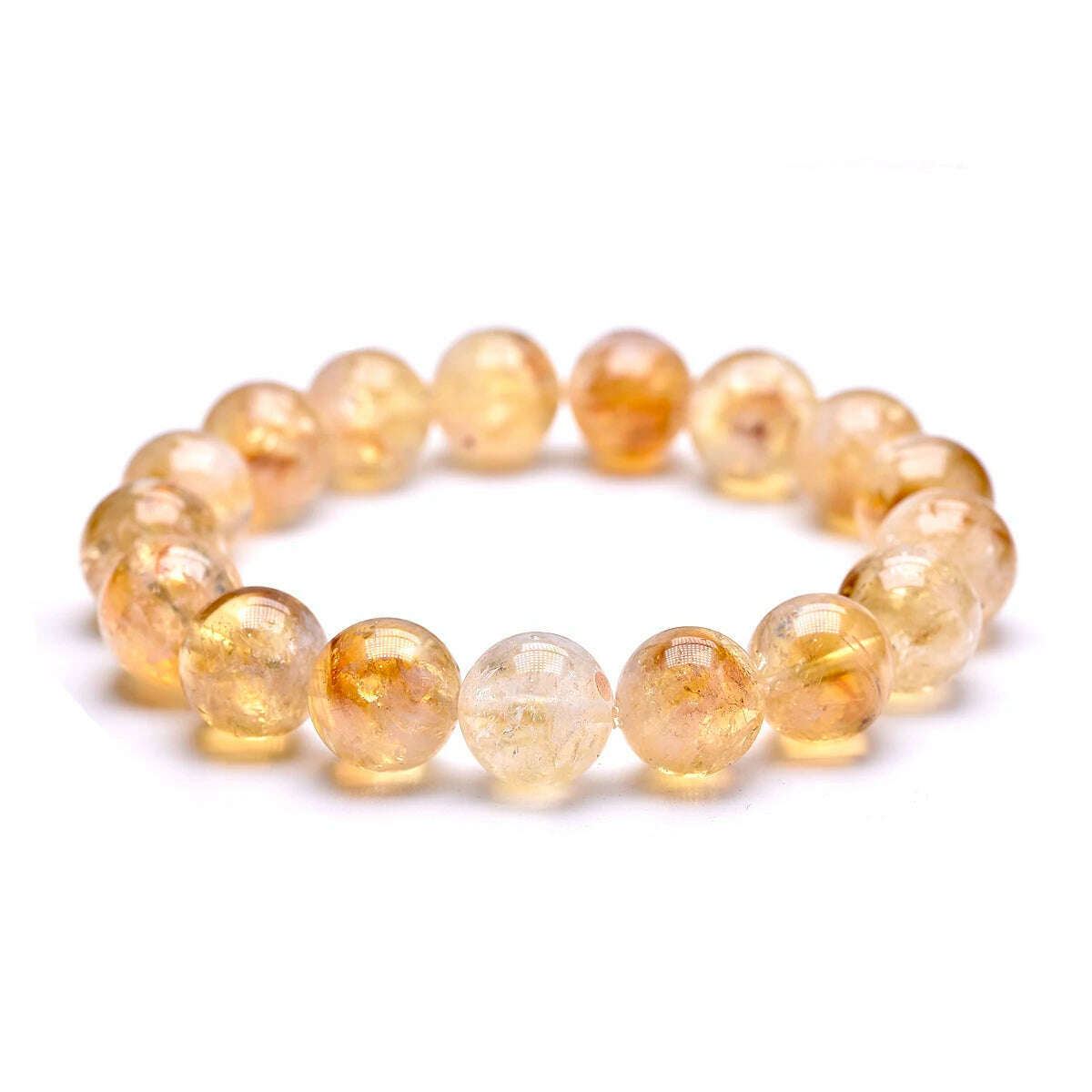 3A Natural Reiki Healing Energy Yelllow Citrine Quartz Chakra Meditation Degausst Beads Bracelets For Women Men Lucky Jewelry - KIMLUD