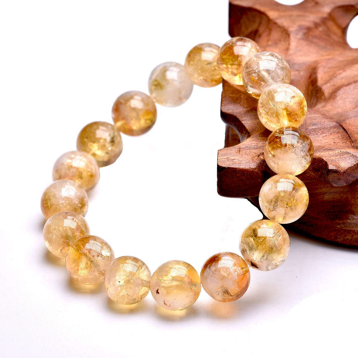 3A Natural Reiki Healing Energy Yelllow Citrine Quartz Chakra Meditation Degausst Beads Bracelets For Women Men Lucky Jewelry - KIMLUD