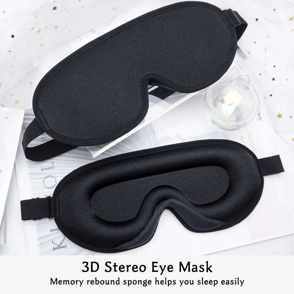 3D Memory Foam Silk Sleep Mask Soft Eye Patches Comfort Three Dimensiona Design Face Sleeping Mask Eyeshade Breathable Women Men - KIMLUD