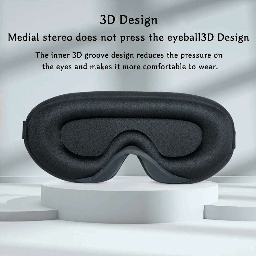 3D Memory Foam Silk Sleep Mask Soft Eye Patches Comfort Three Dimensiona Design Face Sleeping Mask Eyeshade Breathable Women Men - KIMLUD