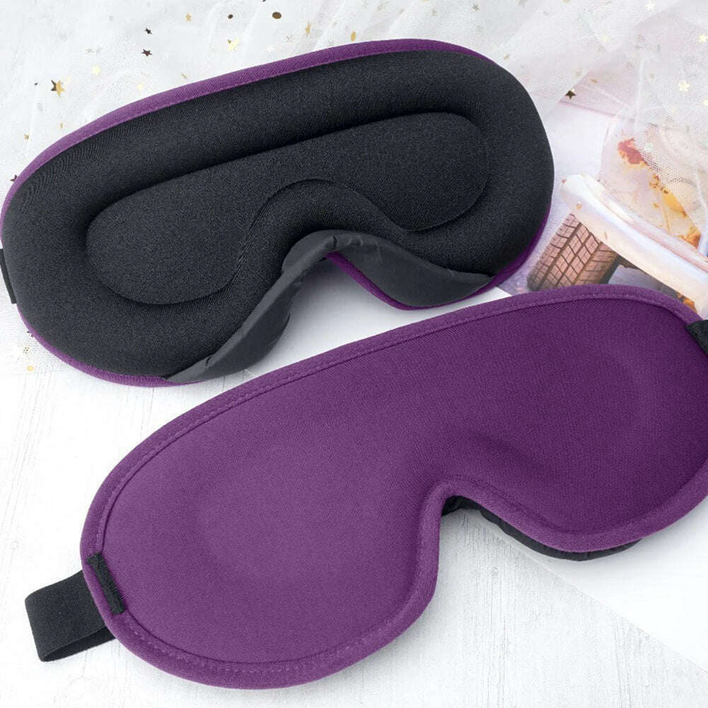 3D Memory Foam Silk Sleep Mask Soft Eye Patches Comfort Three Dimensiona Design Face Sleeping Mask Eyeshade Breathable Women Men - KIMLUD