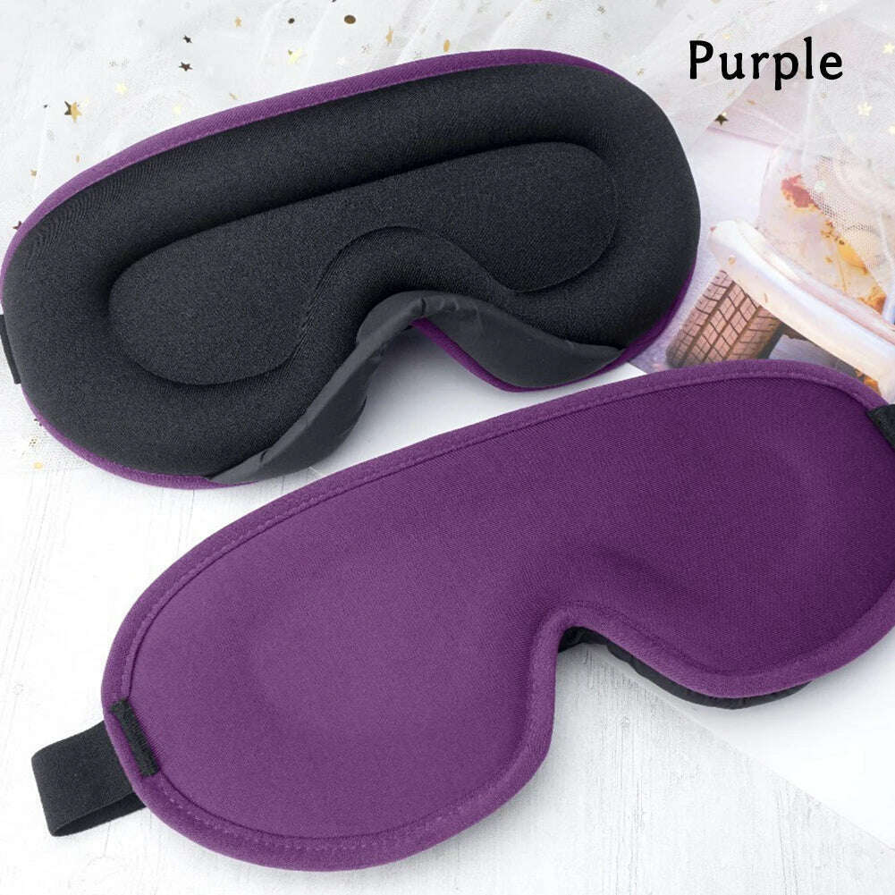3D Memory Foam Silk Sleep Mask Soft Eye Patches Comfort Three Dimensiona Design Face Sleeping Mask Eyeshade Breathable Women Men - KIMLUD