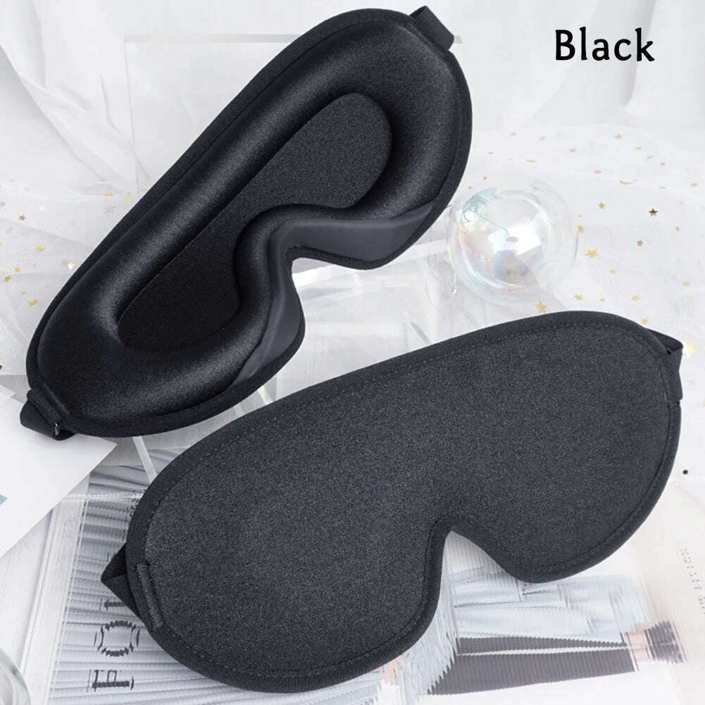 3D Memory Foam Silk Sleep Mask Soft Eye Patches Comfort Three Dimensiona Design Face Sleeping Mask Eyeshade Breathable Women Men - KIMLUD