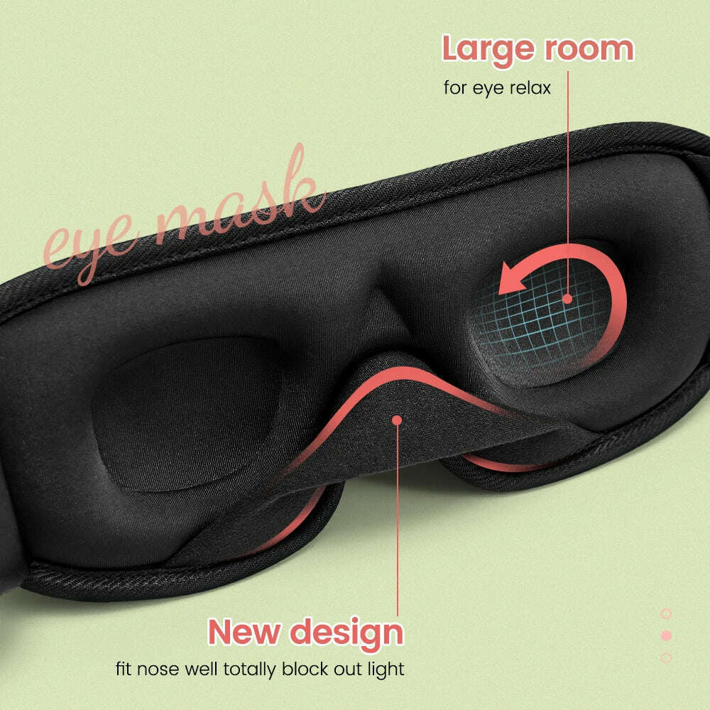 3D Sleeping Mask 100% Blackout Blindfold Sleep Mask for Eyes Smooth Sleep Eye Mask Sleeping Aid Eye Mask for Travel Slaapmasker - KIMLUD