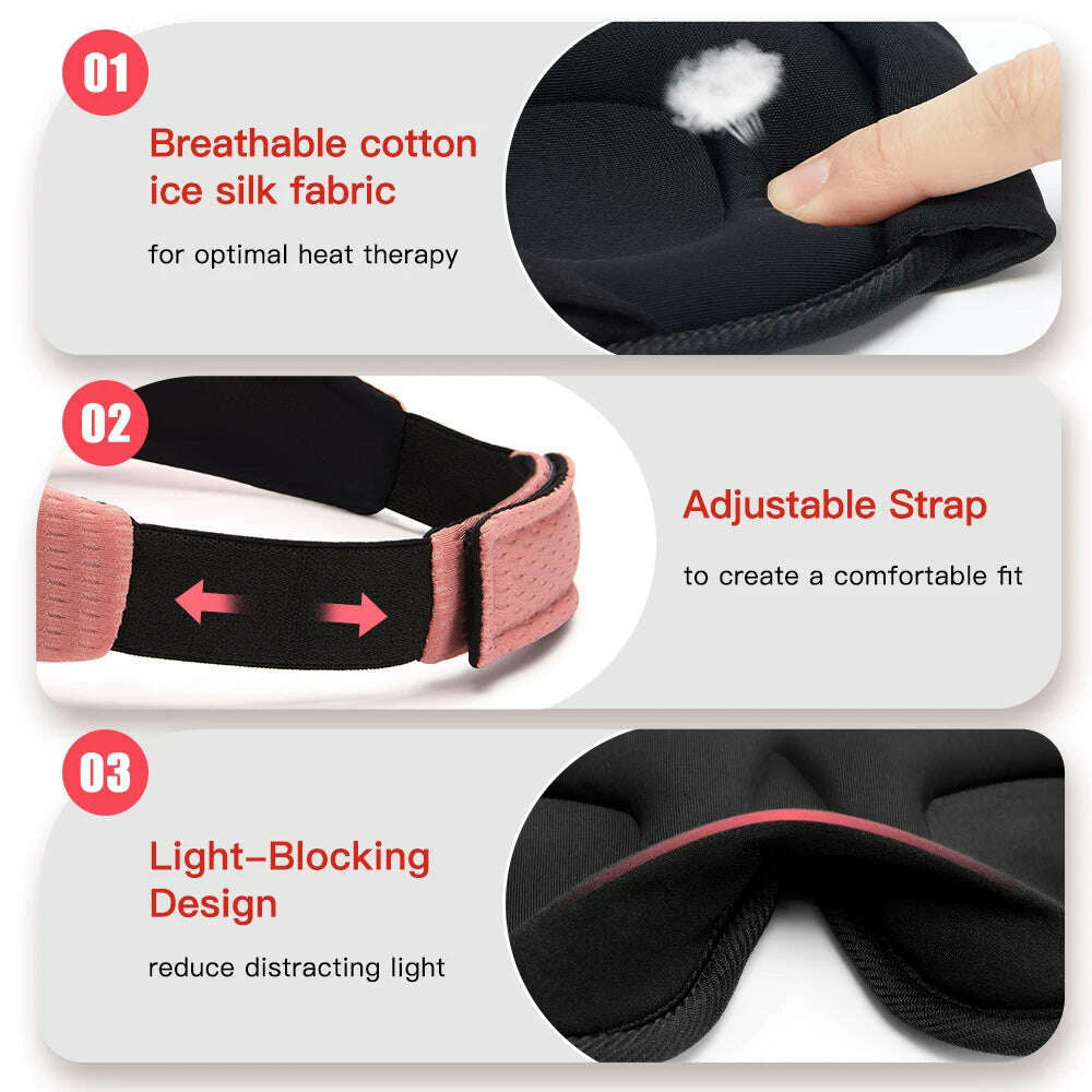 3D Sleeping Mask Blocking Light Sleep Eye Mask Memory Foam Eyeshade Soft Padded Slaapmasker EyePatch Travel Sleeping Aid - KIMLUD