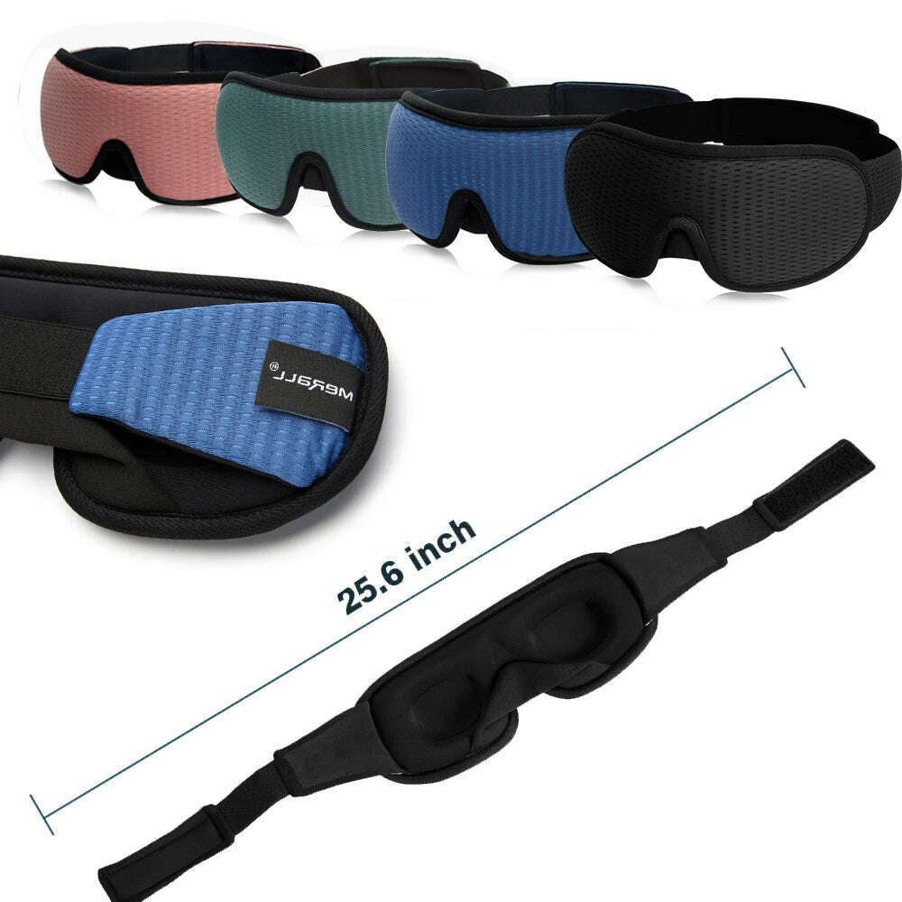 3D Sleeping Mask Blocking Light Sleep Eye Mask Memory Foam Eyeshade Soft Padded Slaapmasker EyePatch Travel Sleeping Aid - KIMLUD