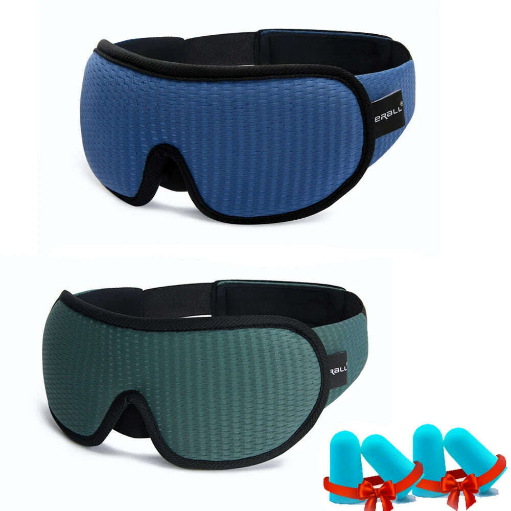 3D Sleeping Mask Blocking Light Sleep Eye Mask Memory Foam Eyeshade Soft Padded Slaapmasker EyePatch Travel Sleeping Aid - KIMLUD