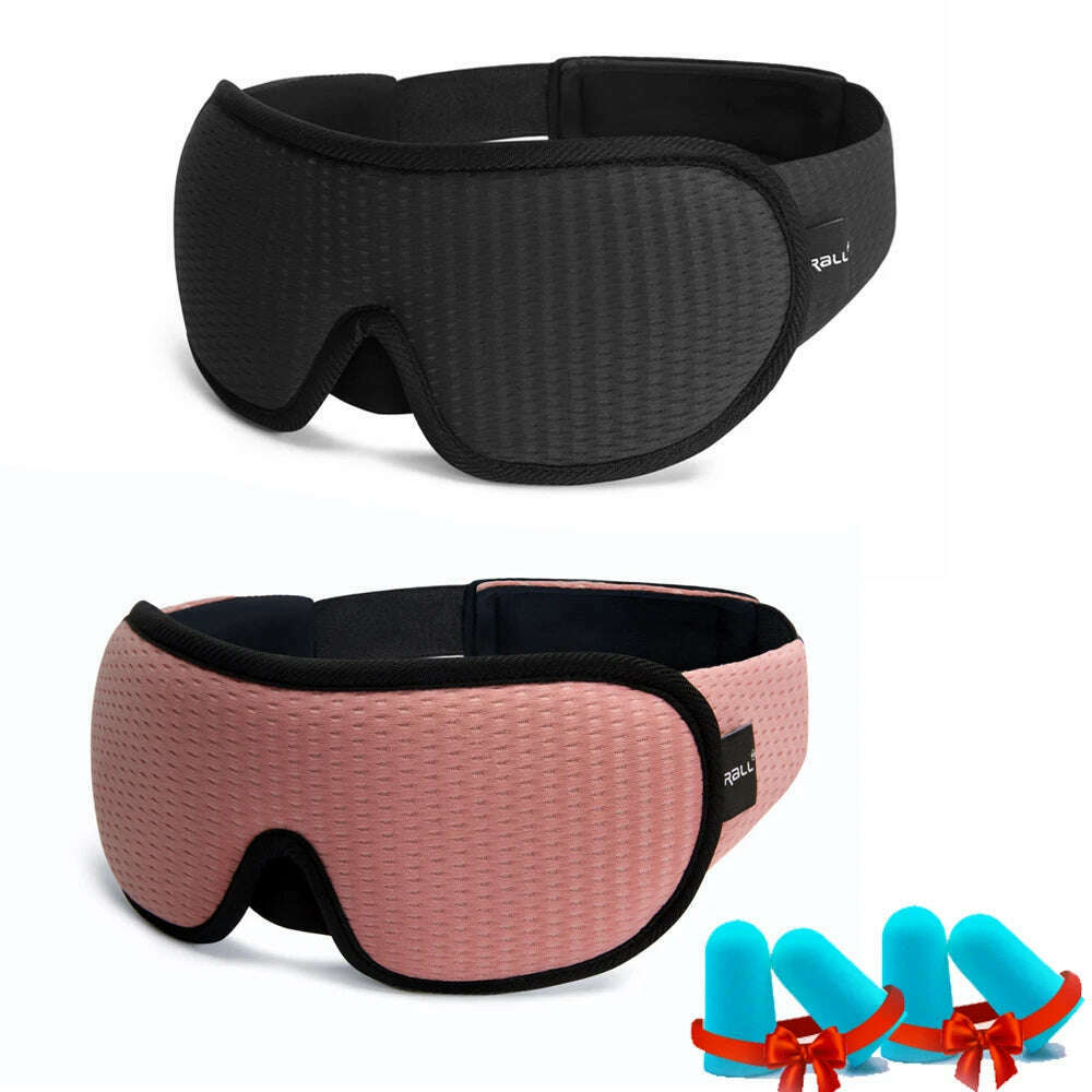 3D Sleeping Mask Blocking Light Sleep Eye Mask Memory Foam Eyeshade Soft Padded Slaapmasker EyePatch Travel Sleeping Aid - KIMLUD