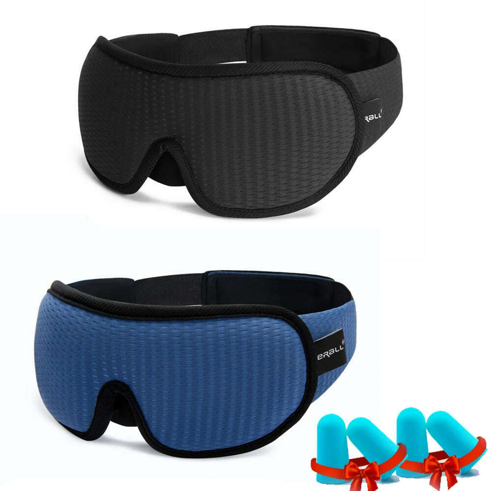 3D Sleeping Mask Blocking Light Sleep Eye Mask Memory Foam Eyeshade Soft Padded Slaapmasker EyePatch Travel Sleeping Aid - KIMLUD