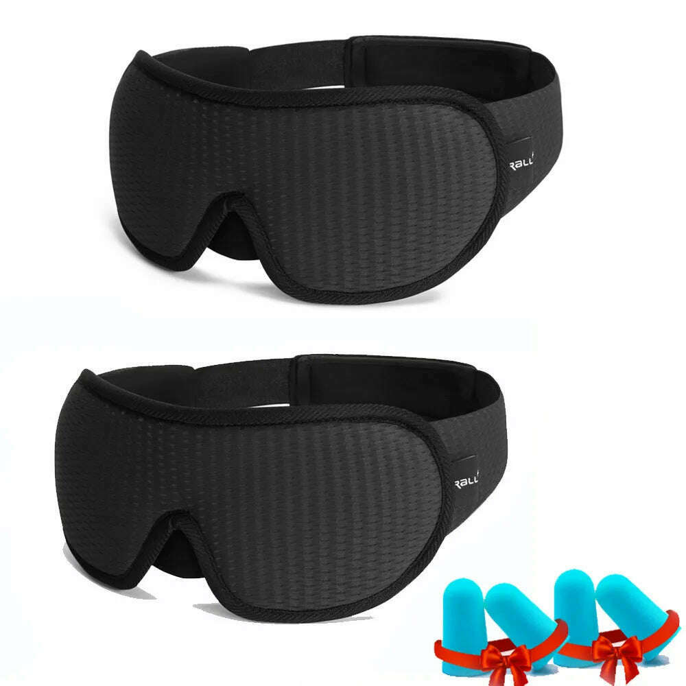 3D Sleeping Mask Blocking Light Sleep Eye Mask Memory Foam Eyeshade Soft Padded Slaapmasker EyePatch Travel Sleeping Aid - KIMLUD