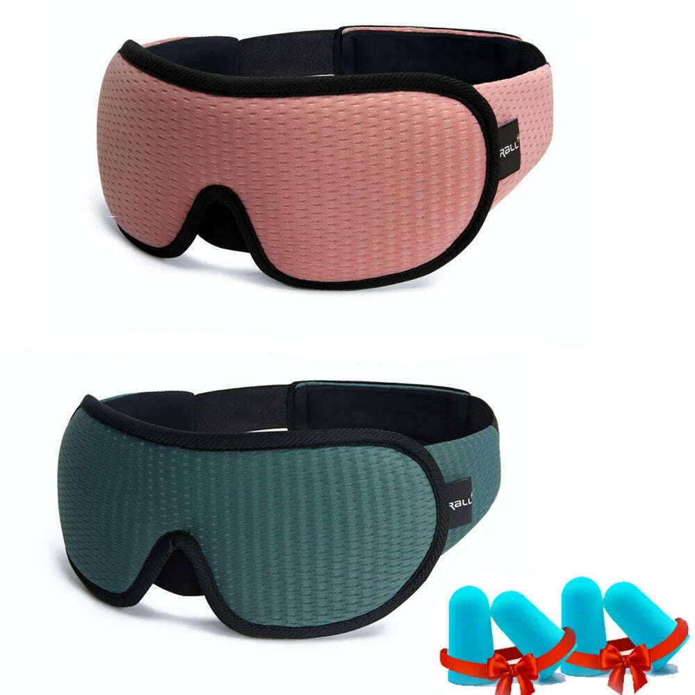 3D Sleeping Mask Blocking Light Sleep Eye Mask Memory Foam Eyeshade Soft Padded Slaapmasker EyePatch Travel Sleeping Aid - KIMLUD