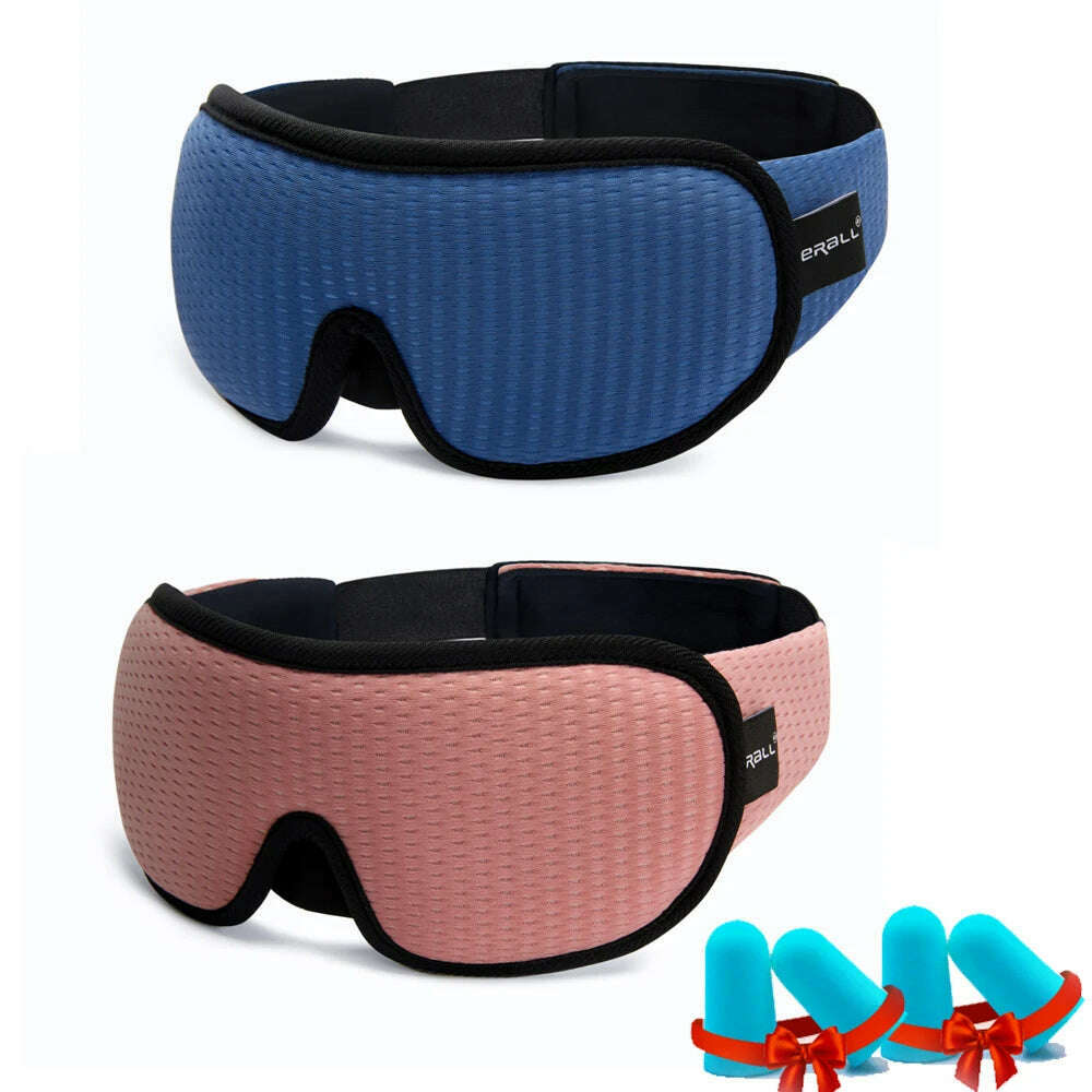 3D Sleeping Mask Blocking Light Sleep Eye Mask Memory Foam Eyeshade Soft Padded Slaapmasker EyePatch Travel Sleeping Aid - KIMLUD