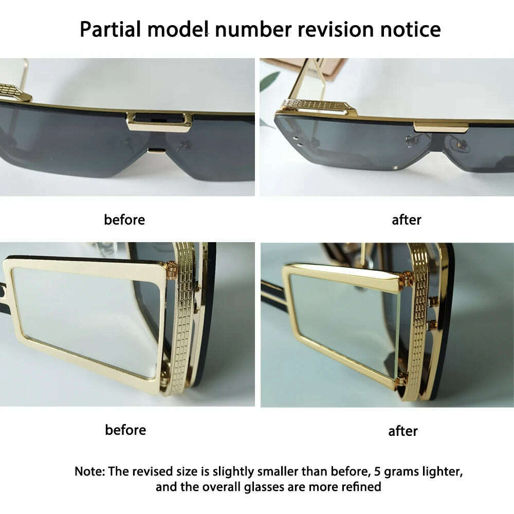 46588 Oversized One Lens Goggle Sunglasses Retro Men Women Fashion Shades UV400 Vintage Glasses - KIMLUD