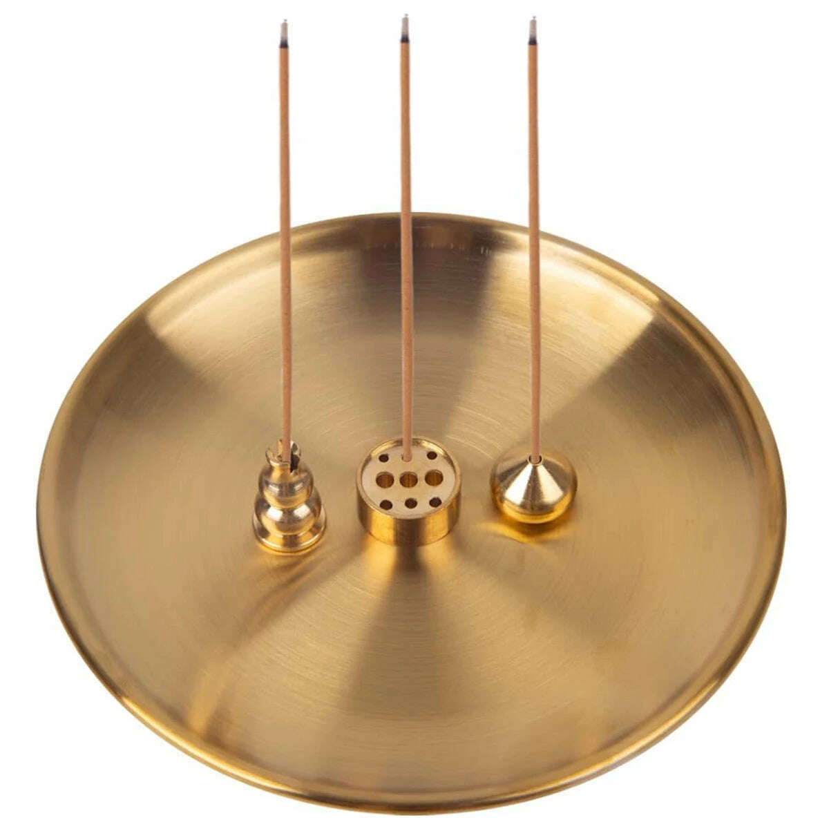 5 in 1 Metal Incense Burner for Yoga Brass Incense Holder Palo Santo Holder Sage Holder Incense Tray Ash Catcher Home Decor - KIMLUD