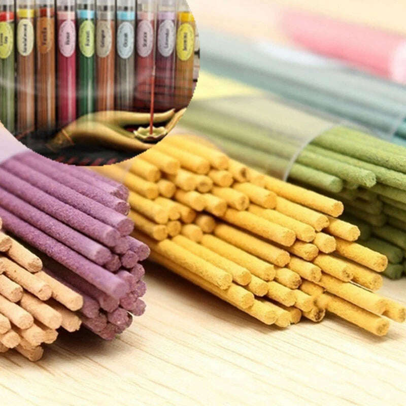 50Sticks Incense Burners Aromatherapy Fragrance Spices Fresh Air Natural Aroma Indoor Spices Sandalwood Air Cleaner - KIMLUD
