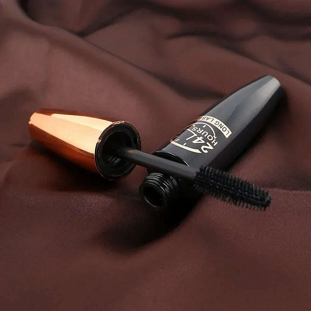 5D Waterproof Mascara Lengthens Eyelashes Extension Black Silk Fiber Mascara Female Makeup Cosmetic Waterproof Mascara - KIMLUD