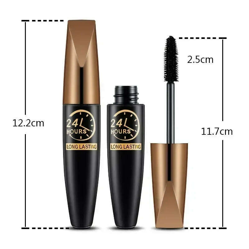 5D Waterproof Mascara Lengthens Eyelashes Extension Black Silk Fiber Mascara Female Makeup Cosmetic Waterproof Mascara - KIMLUD