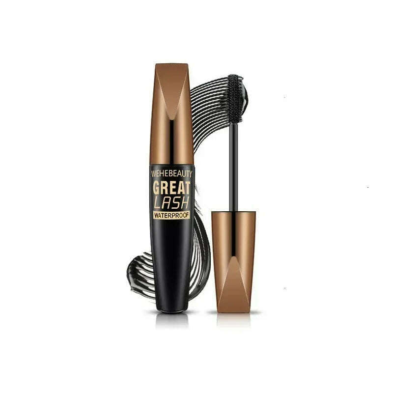 5D Waterproof Mascara Lengthens Eyelashes Extension Black Silk Fiber Mascara Female Makeup Cosmetic Waterproof Mascara - KIMLUD
